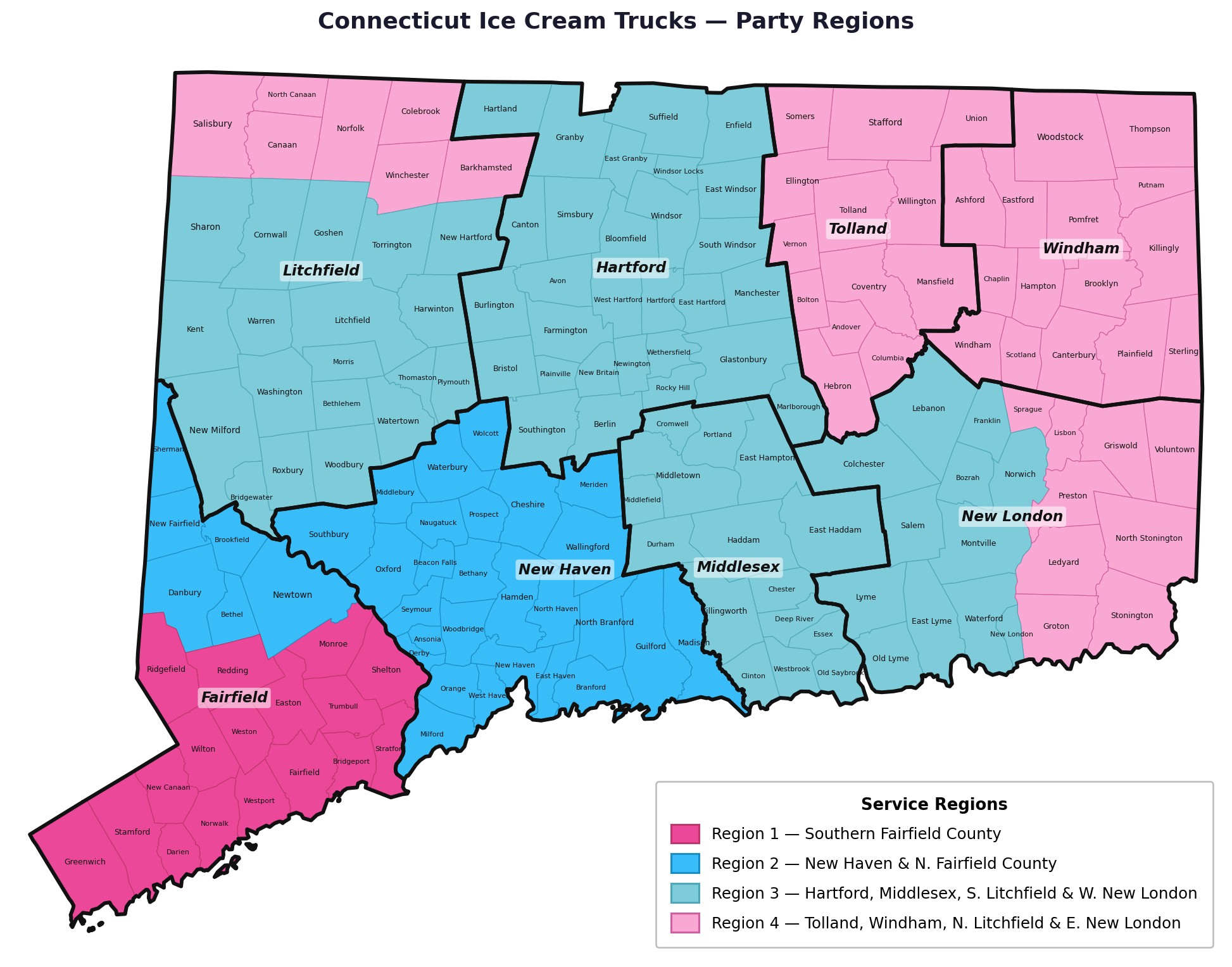 Ice cream truck catering by region